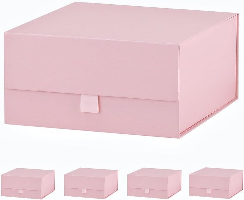 PLINJOY 5 Pcs Pink Gift Box 8x8x4 Inches Small Gift Boxes for Presents with Magnetic Closure Lid Luxury Collapsible Gift Box Bridesmaid, Wedding, Birthday Boxs for Gift Packaging - Image 1